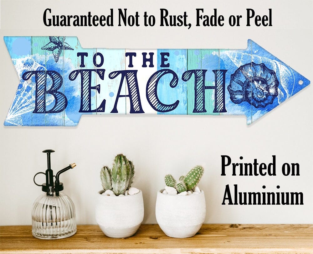 To The Beach Metal Arrow - Directional Arrow - Metal Sign