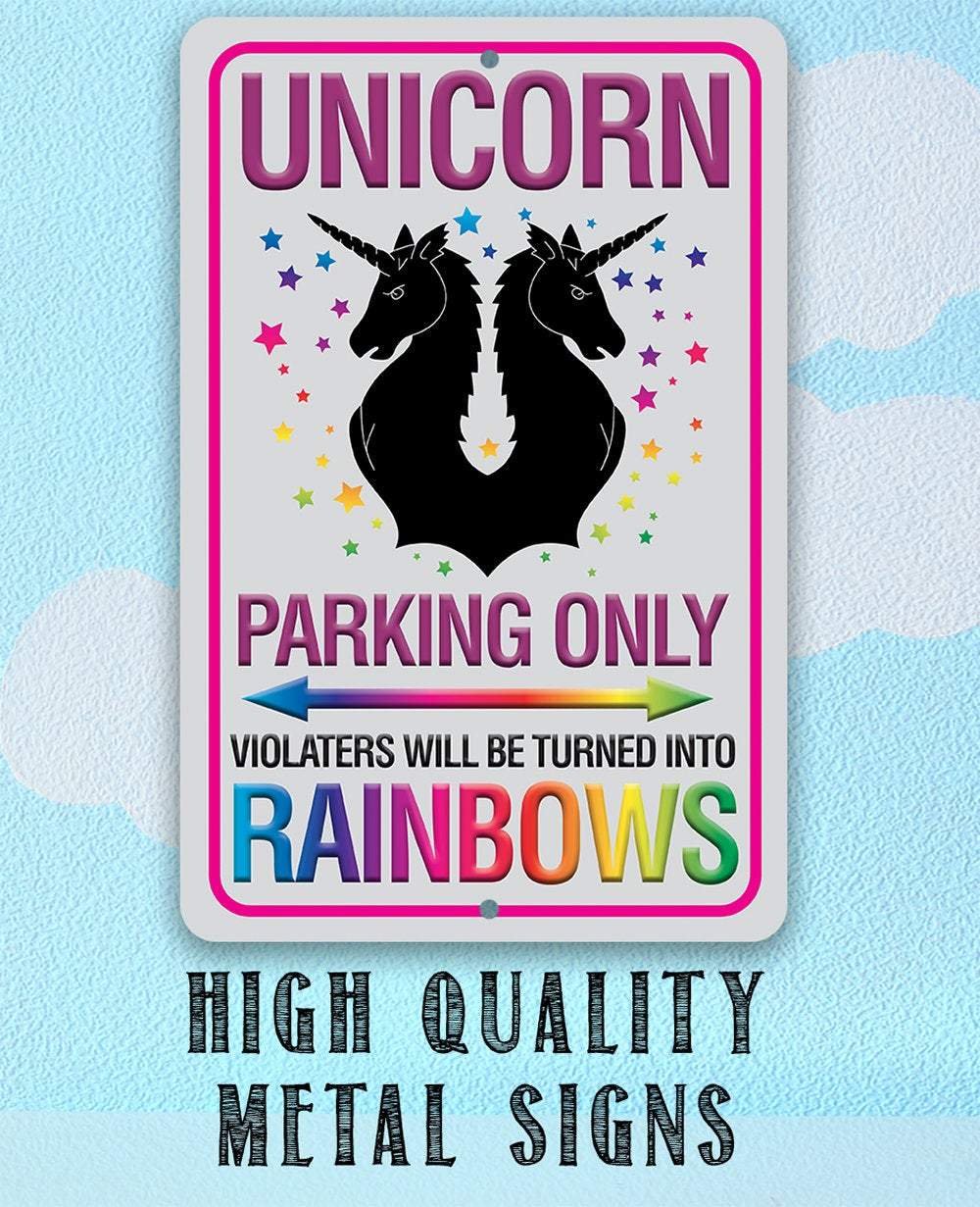 Unicorn Parking Only - Metal Sign