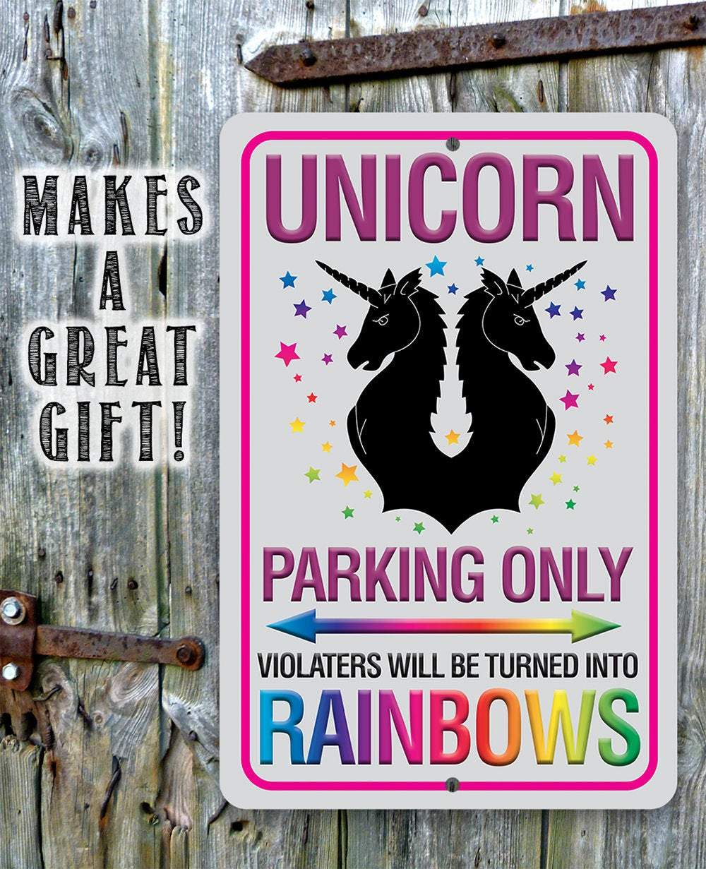 Unicorn Parking Only - Metal Sign