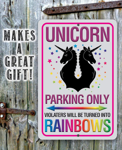 Unicorn Parking Only - Metal Sign