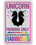 Unicorn Parking Only - Metal Sign