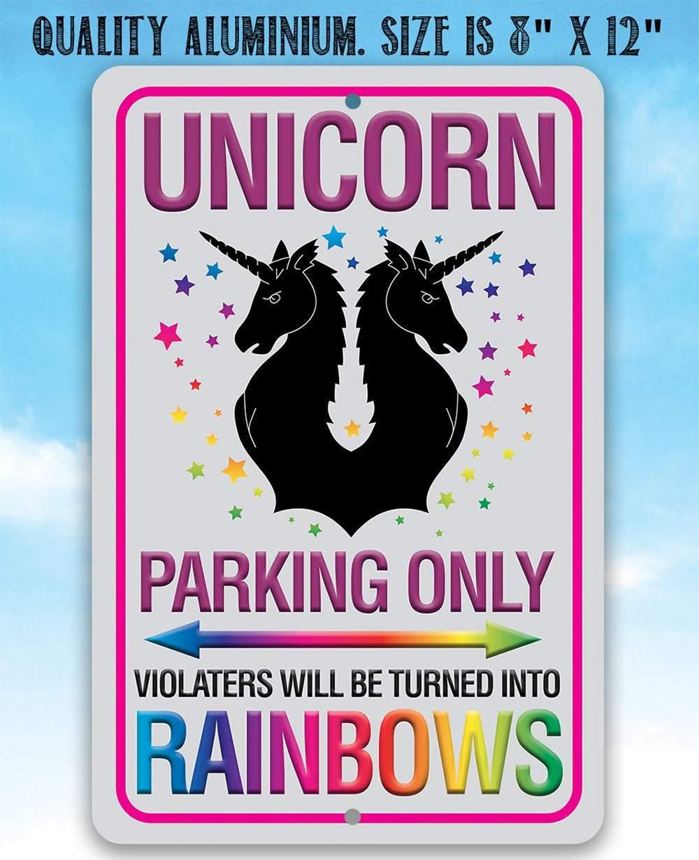 Unicorn Parking Only - Metal Sign