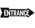 Vintage Entrance - Directional Arrow - Metal Sign