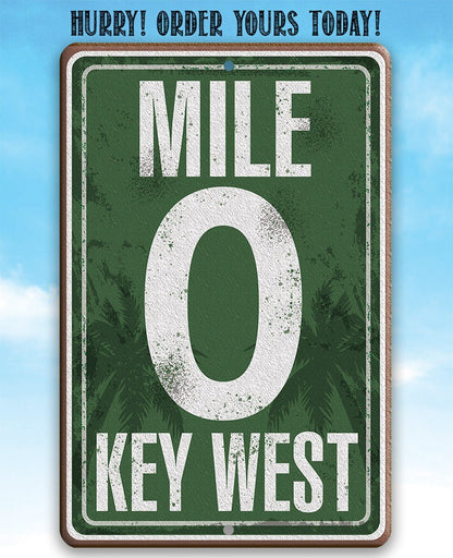 Mile Zero Miami - Metal Sign