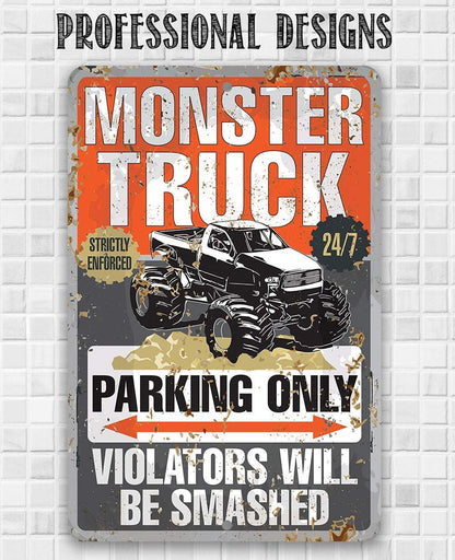 Monster Truck Parking - Metal Sign