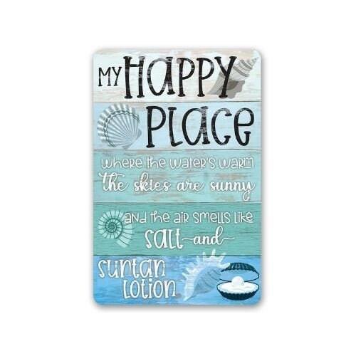 My Happy Place Beach - Metal Sign