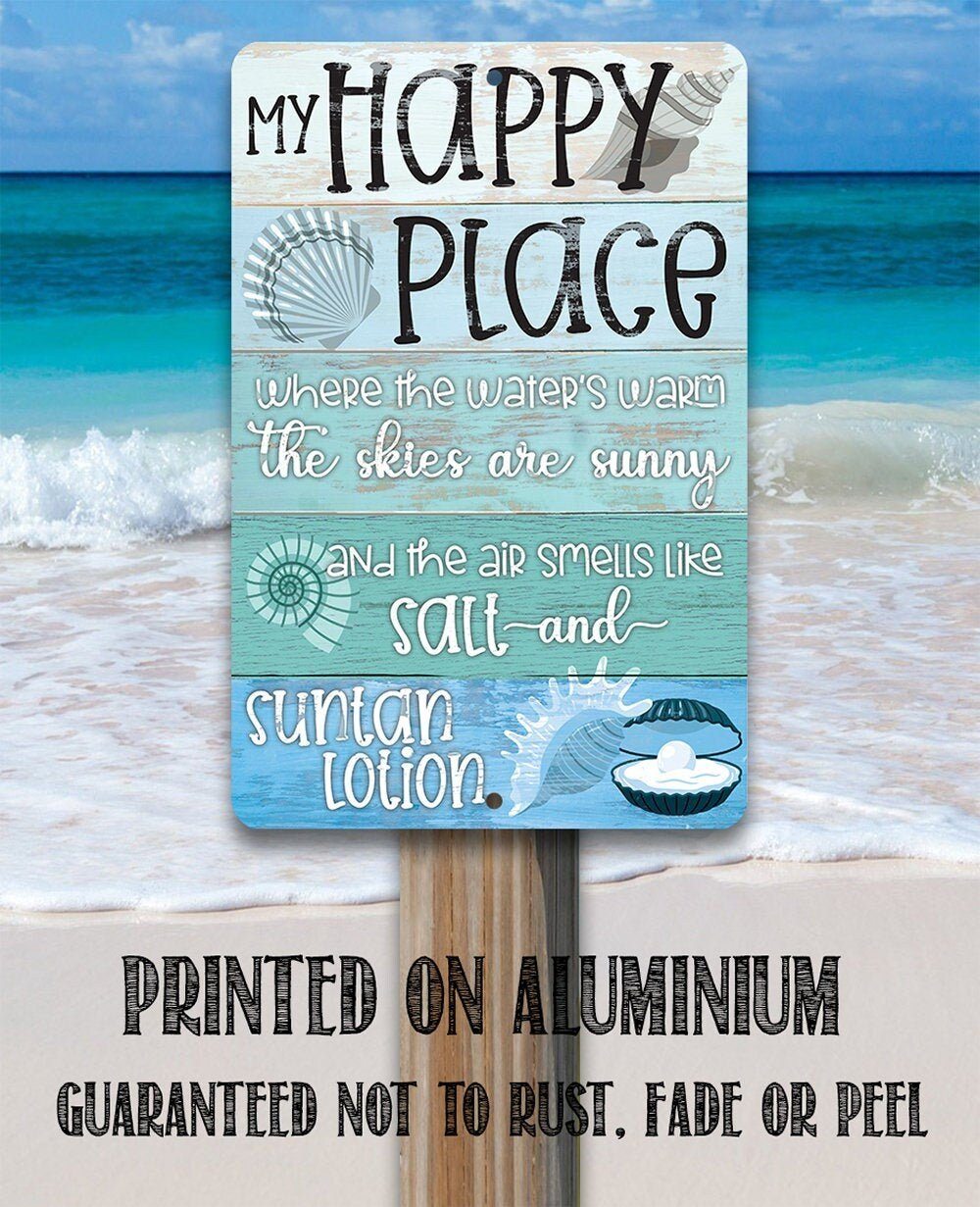 My Happy Place Beach - Metal Sign