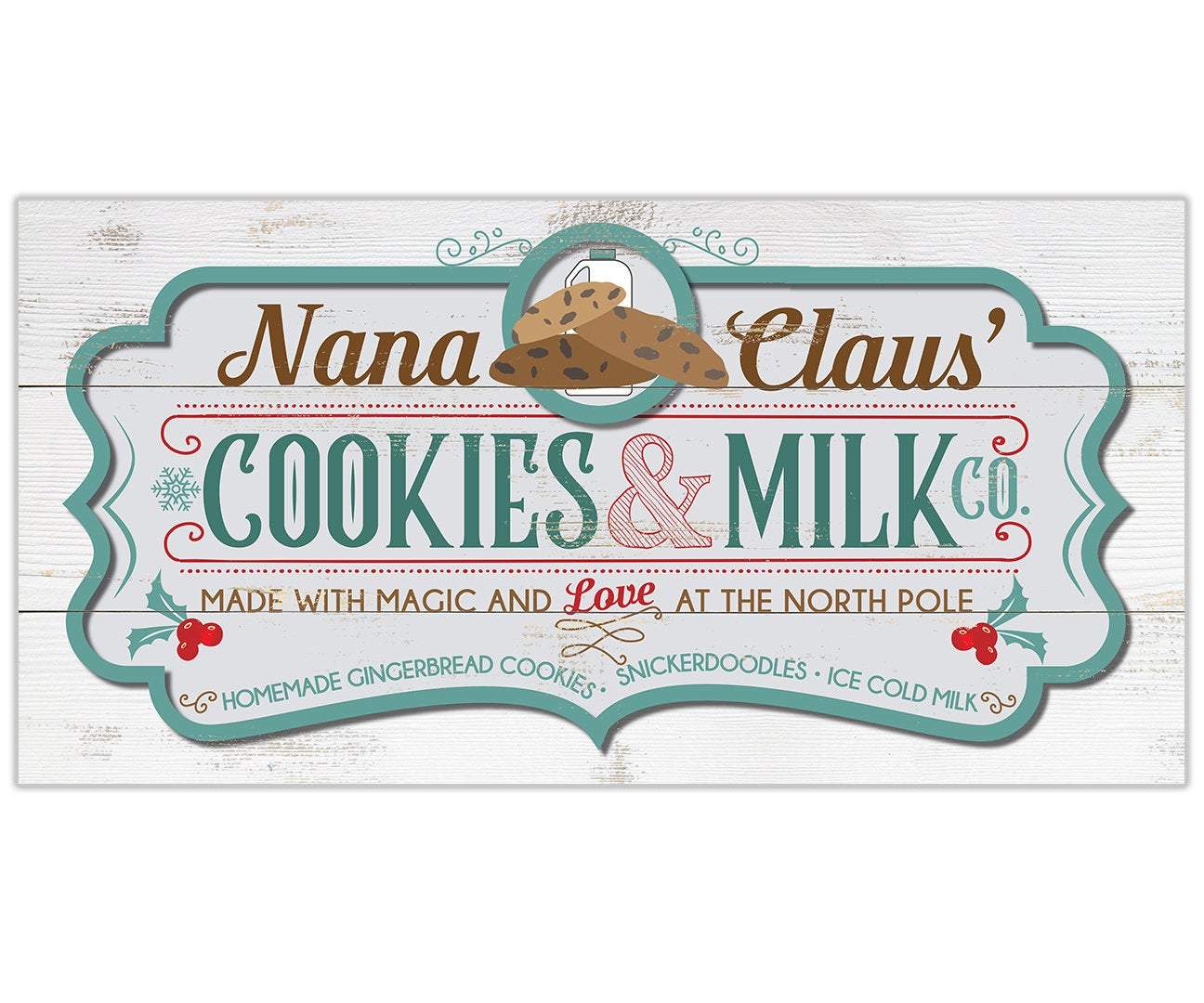 Nana Claus' Cookies & Milk Co - Canvas