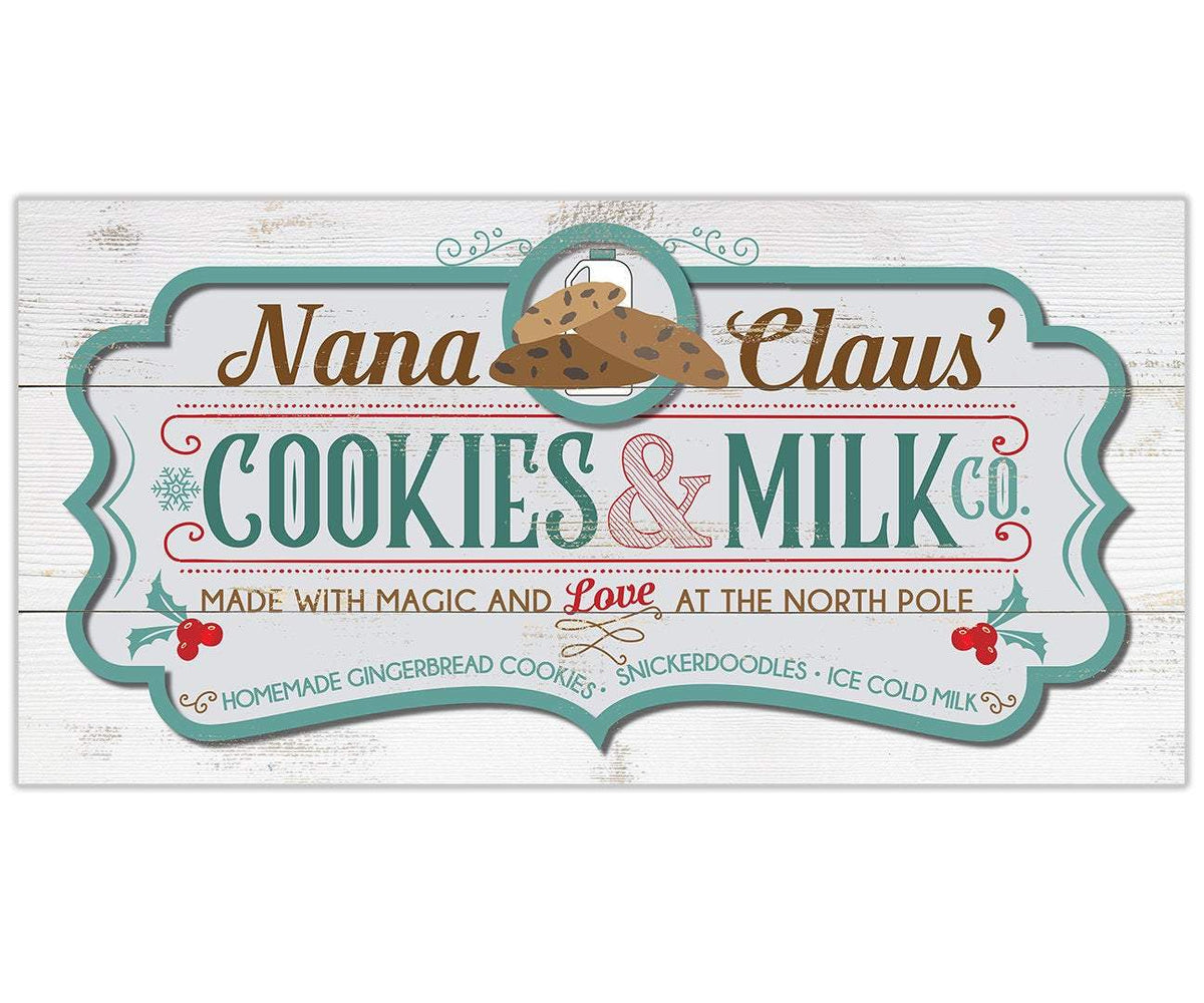 Nana Claus' Cookies & Milk Co - Canvas