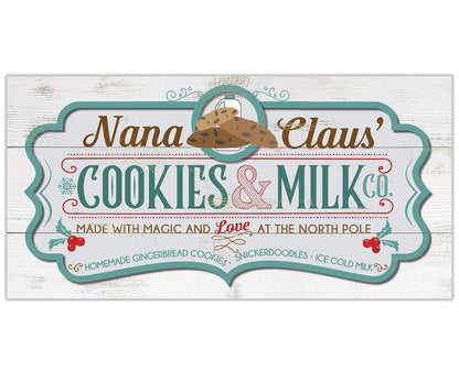 Nana Claus' Cookies & Milk Co - Canvas