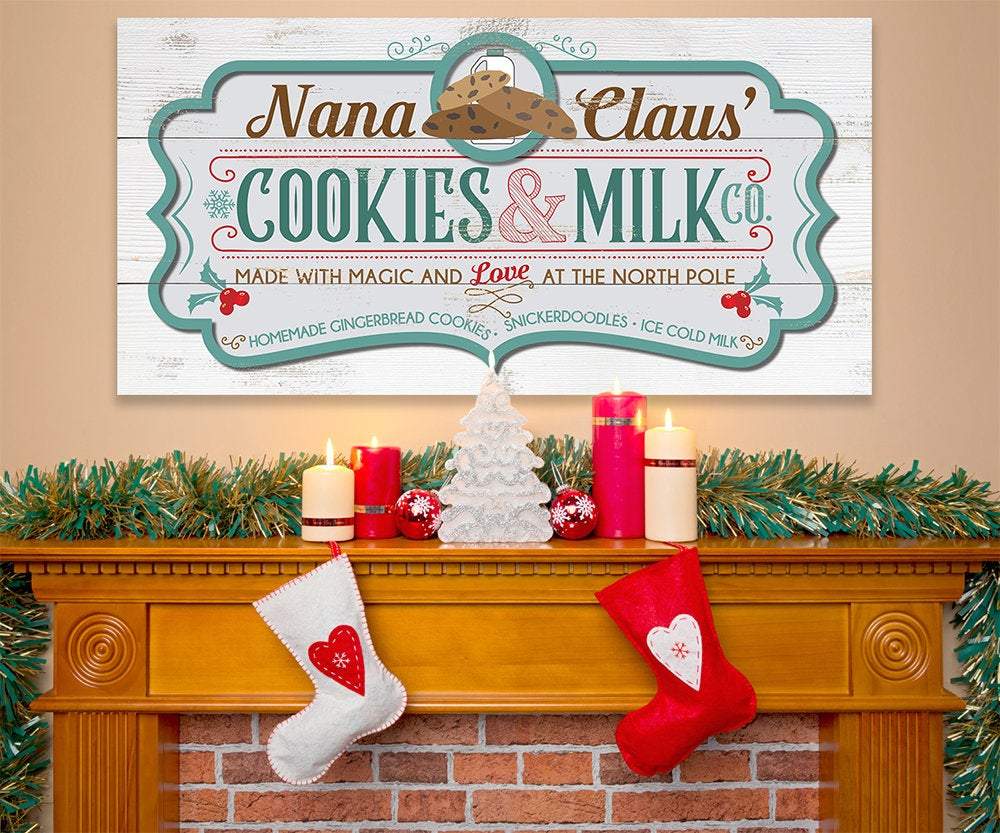 Nana Claus' Cookies & Milk Co - Canvas