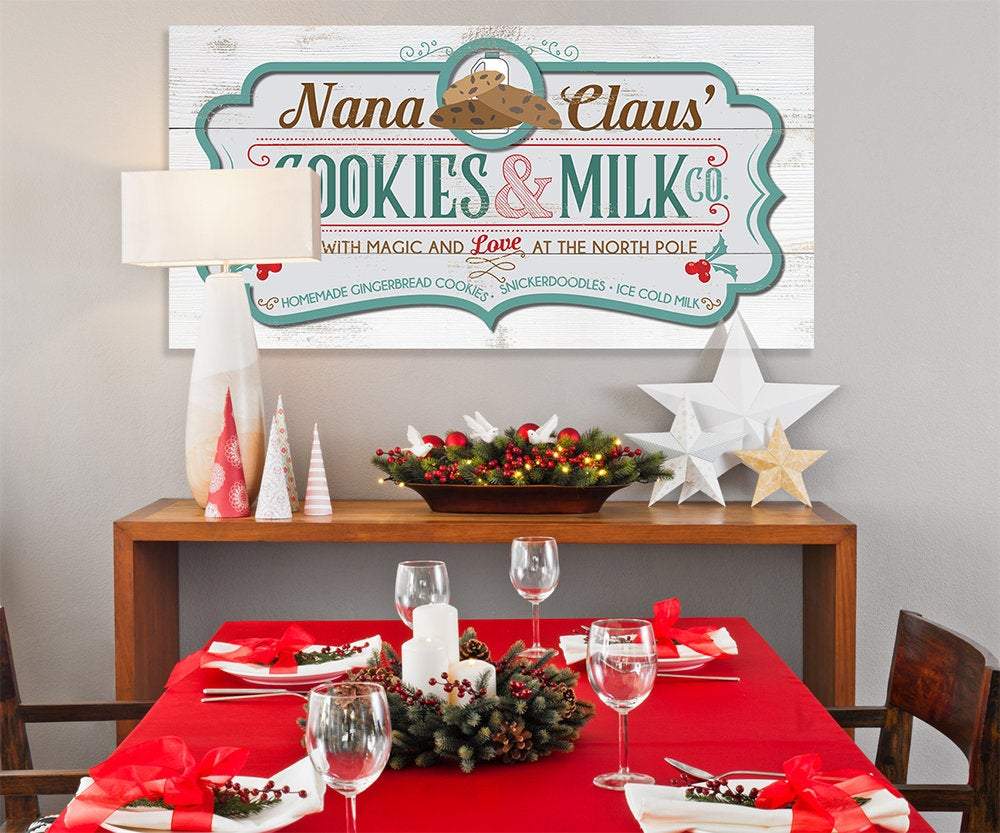 Nana Claus' Cookies & Milk Co - Canvas