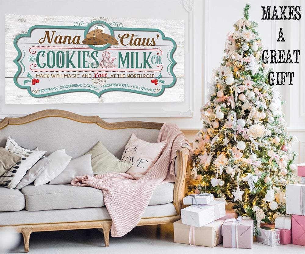 Nana Claus' Cookies & Milk Co - Canvas