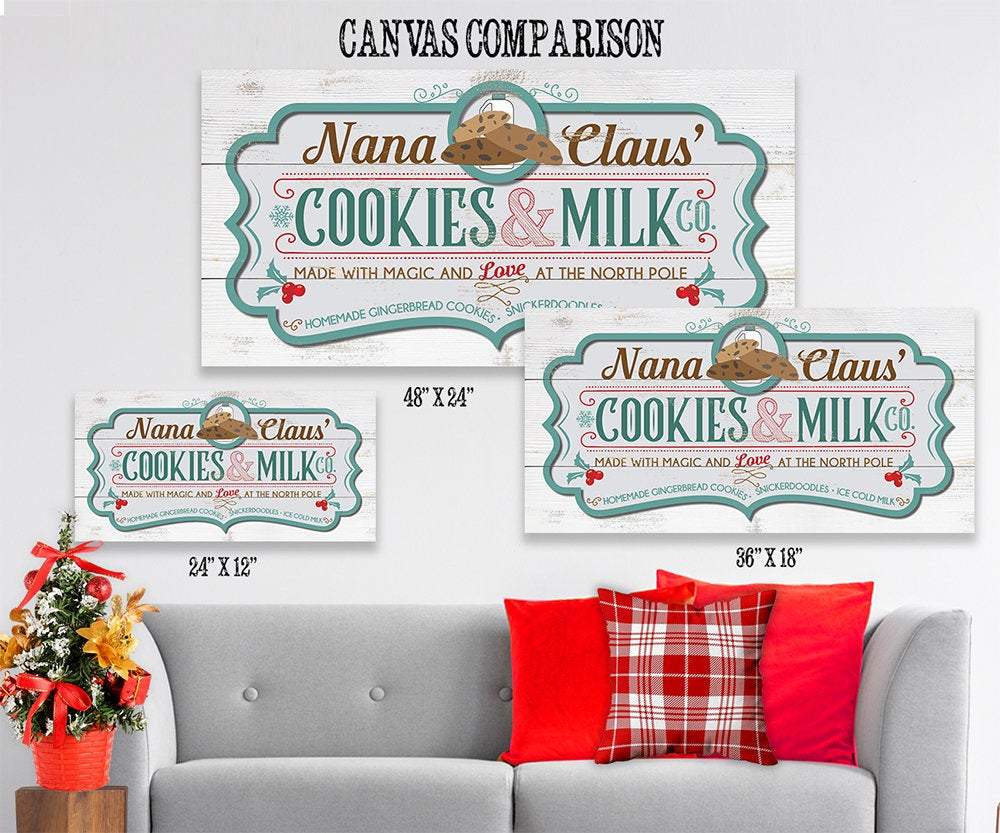 Nana Claus' Cookies & Milk Co - Canvas