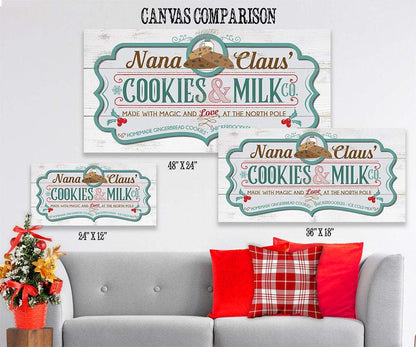 Nana Claus' Cookies & Milk Co - Canvas