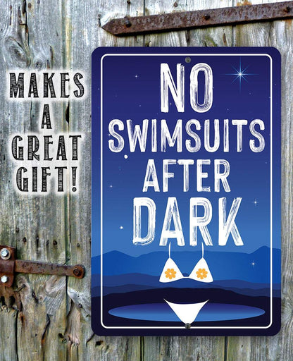 No Swimsuits After Dark - Metal Sign