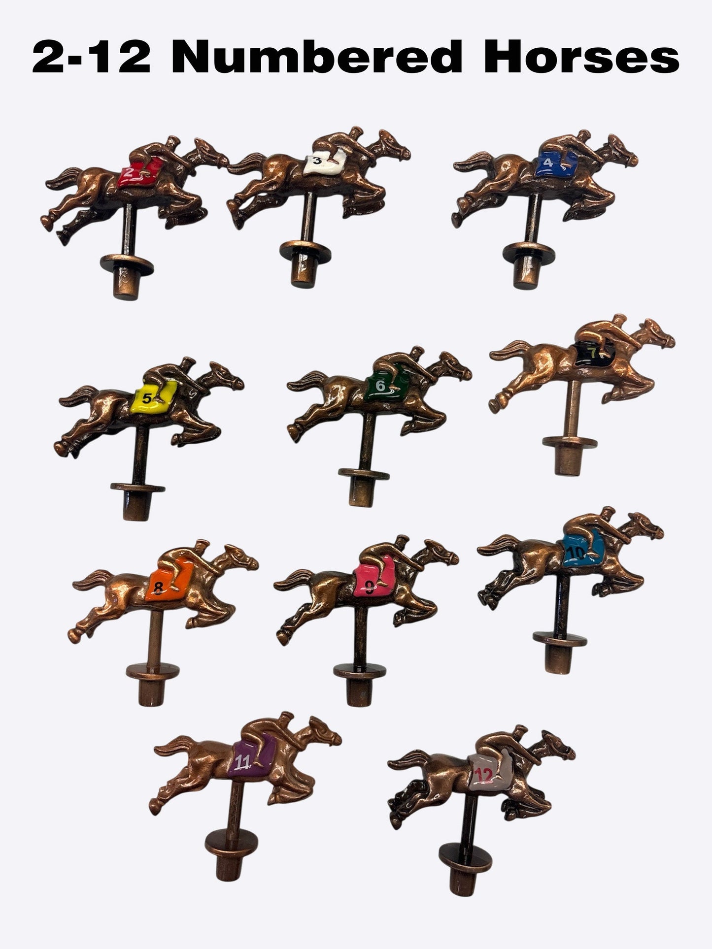 XL 18x30 Brown Striped Track Horse Race Party Game - New Heavy Duty Metal Horse Numbered 2-12