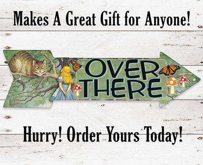 Over There - Directional Arrow - Metal Sign