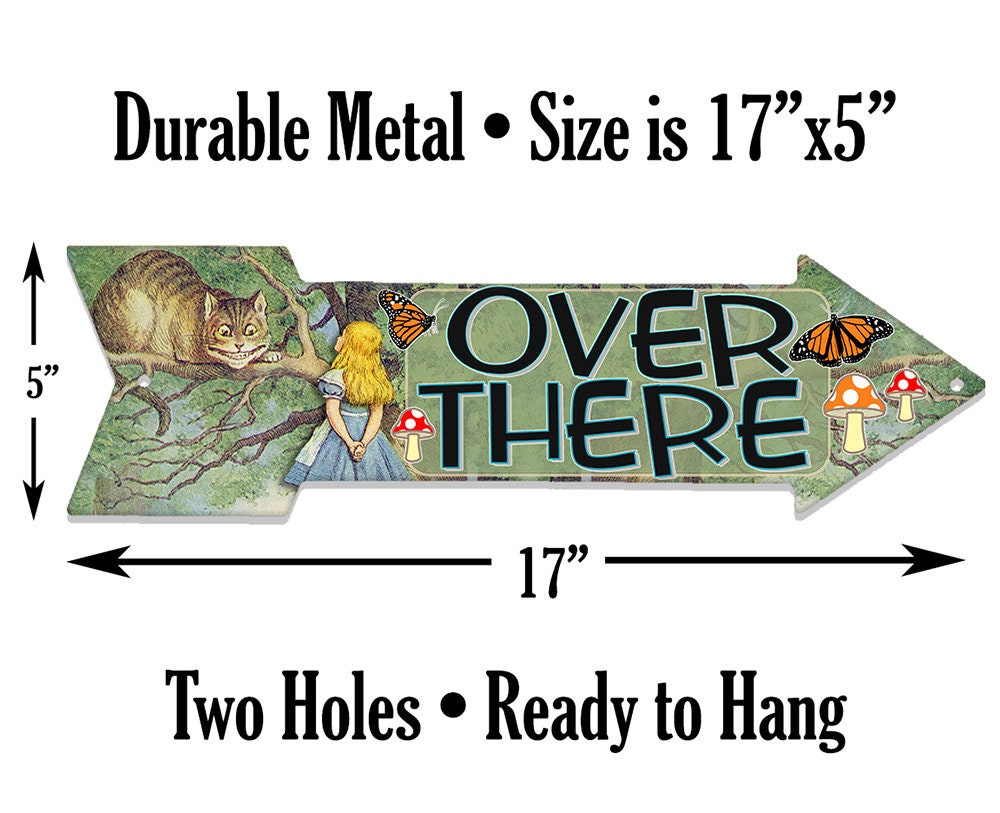 Over There - Directional Arrow - Metal Sign