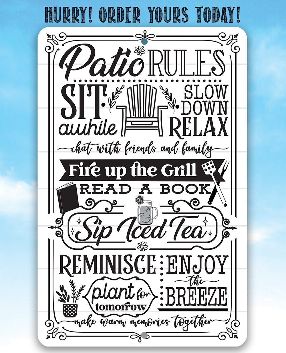Patio Rules - Metal Sign