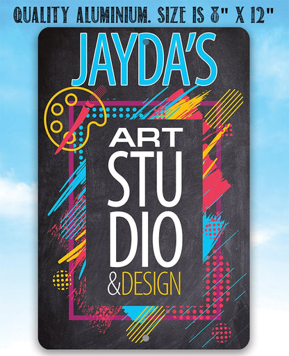 Personalized - Art Studio -  Metal Sign