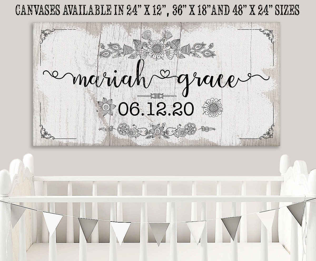 Personalized - Baby Name - Canvas