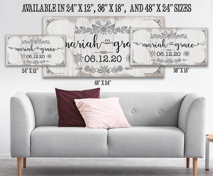 Personalized - Baby Name - Canvas
