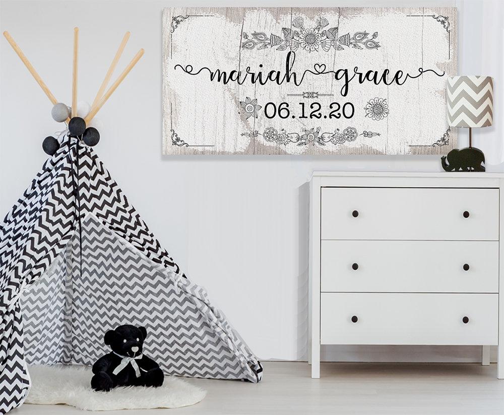 Personalized - Baby Name - Canvas