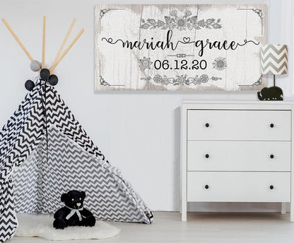 Personalized - Baby Name - Canvas