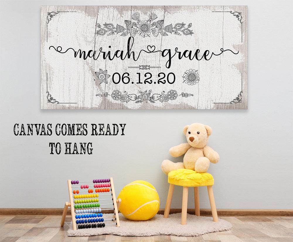 Personalized - Baby Name - Canvas