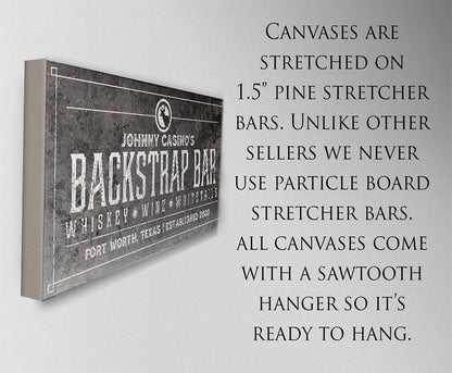 Personalized - Backstrap Bar - Canvas