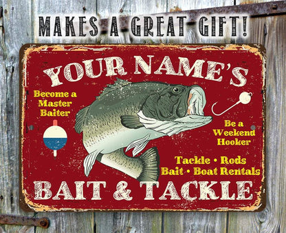 Personalized - Bait and Tackle - Metal Sign