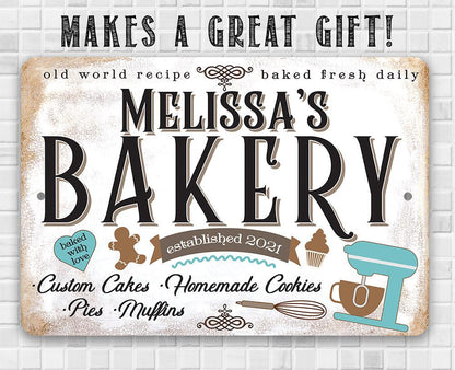 Personalized - Bakery - Old World Recipe - Metal Sign