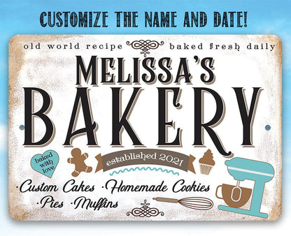 Personalized - Bakery - Old World Recipe - Metal Sign
