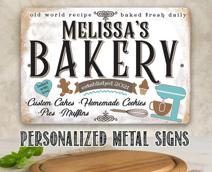 Personalized - Bakery - Old World Recipe - Metal Sign