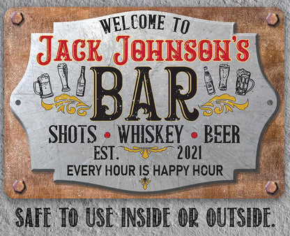 Personalized - Bar 2 - Metal Sign