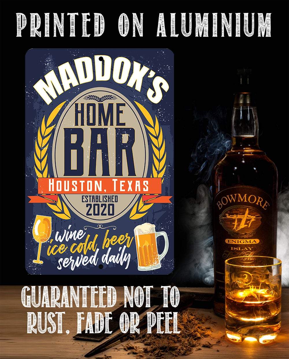 Personalized - Bar Decor - Metal Sign