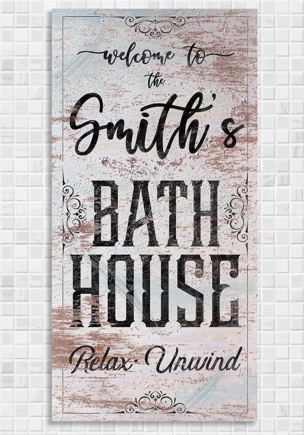Personalized - Bath House - Canvas