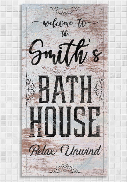 Personalized - Bath House - Canvas