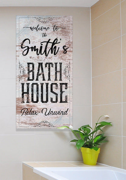Personalized - Bath House - Canvas