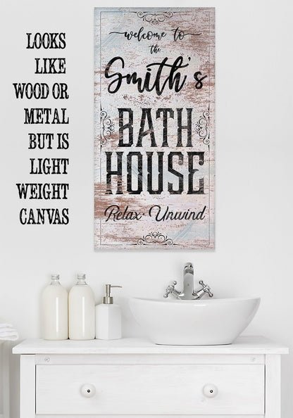 Personalized - Bath House - Canvas