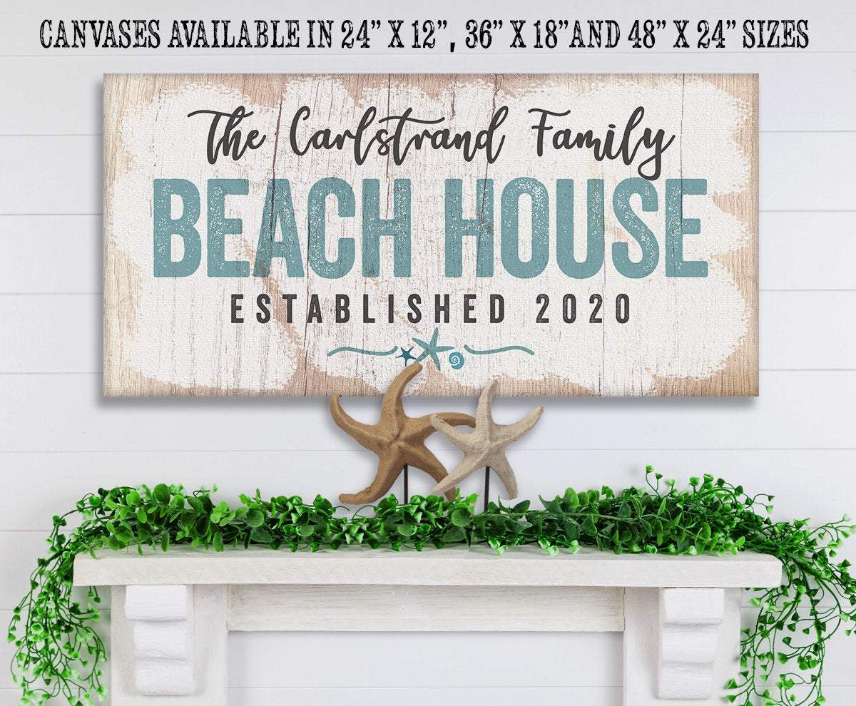 Personalized - Beach House - Canvas