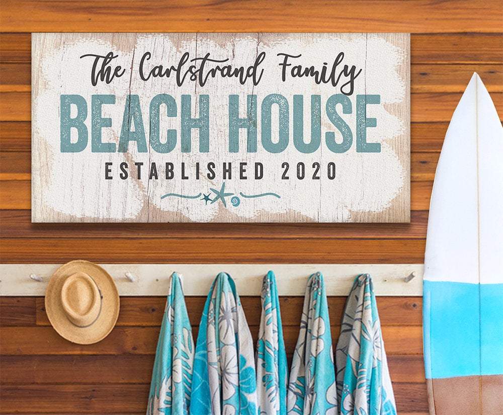 Personalized - Beach House - Canvas