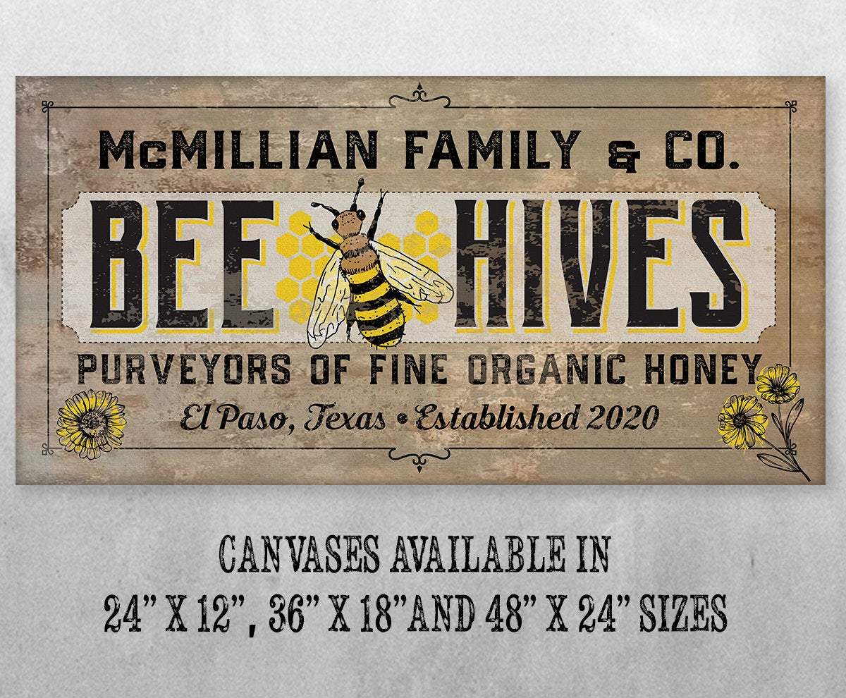 Personalized - Bee Hives - Canvas
