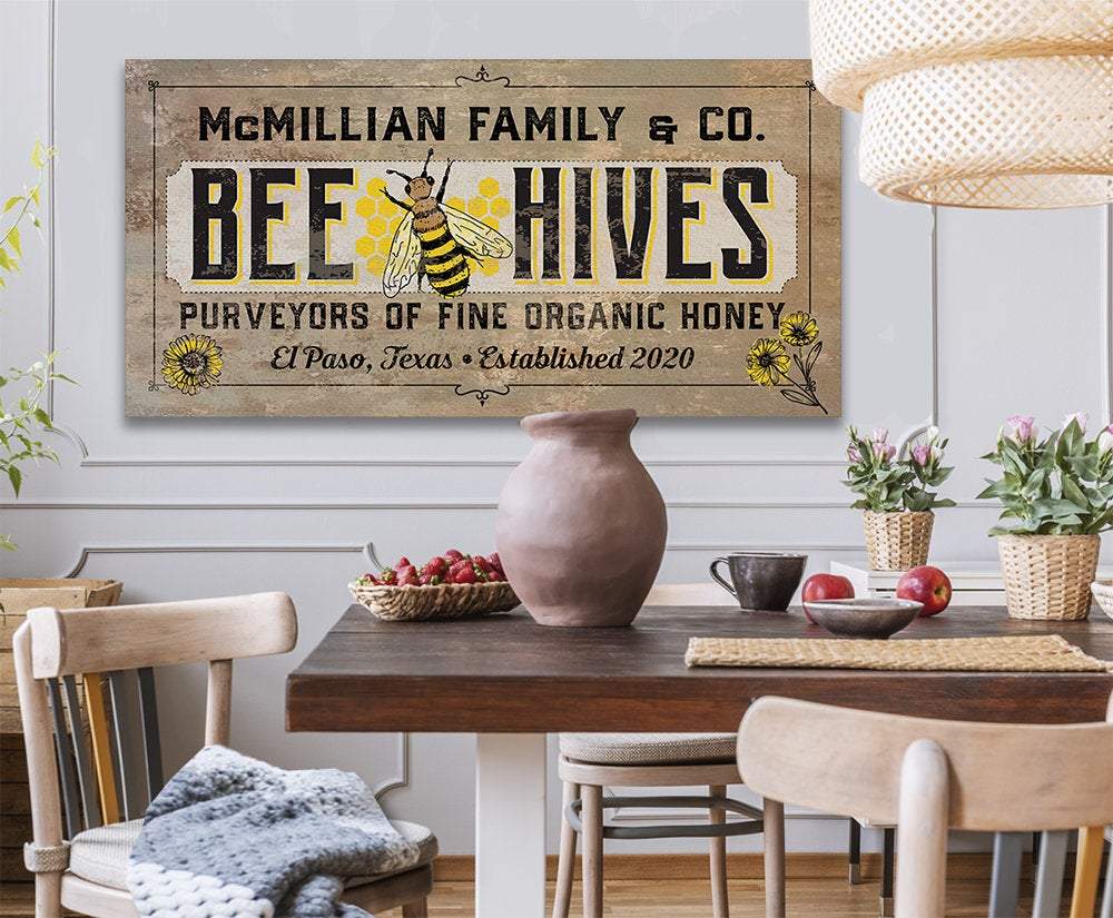 Personalized - Bee Hives - Canvas