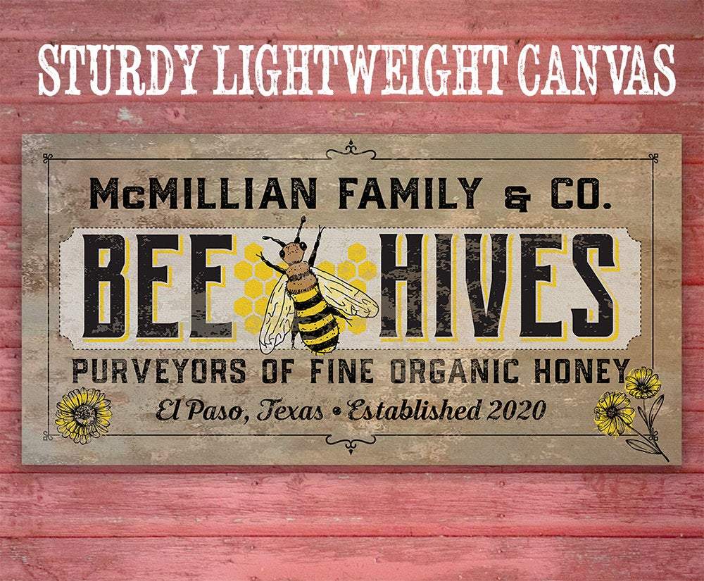 Personalized - Bee Hives - Canvas
