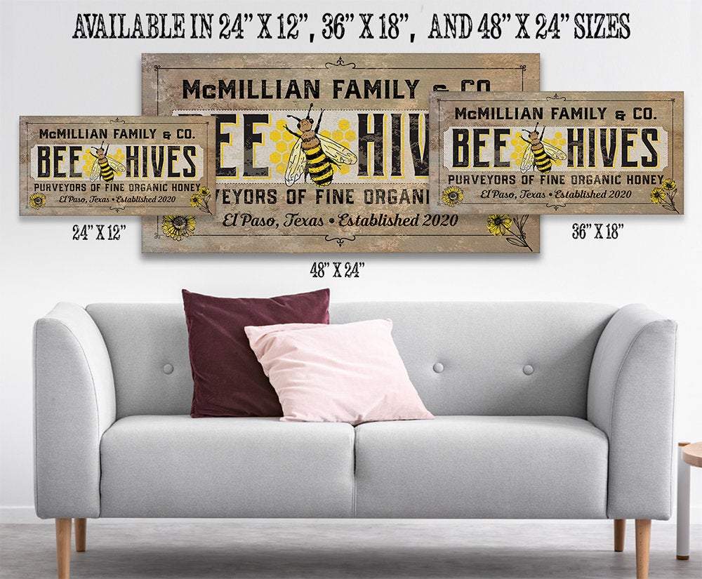 Personalized - Bee Hives - Canvas