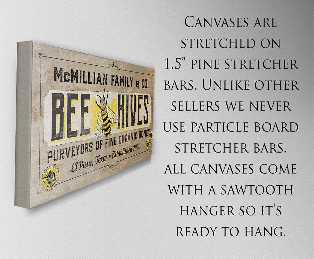 Personalized - Bee Hives - Canvas