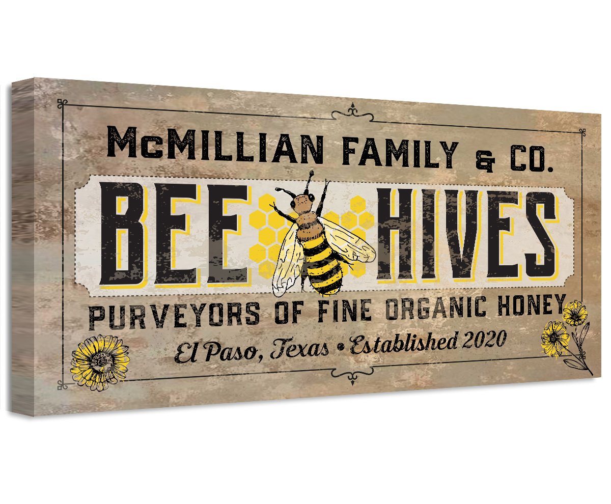 Personalized - Bee Hives - Canvas