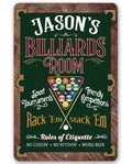 Personalized - Billiards Room Rack"Em Stack 'Em - Metal Sign